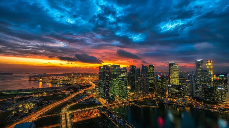 一起草网站城市商务区航拍视频素材