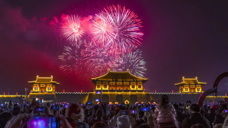 一起草网站春节烟花庆祝视频素材