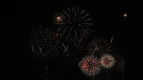 一起草网站圣诞夜烟花庆祝视频素材